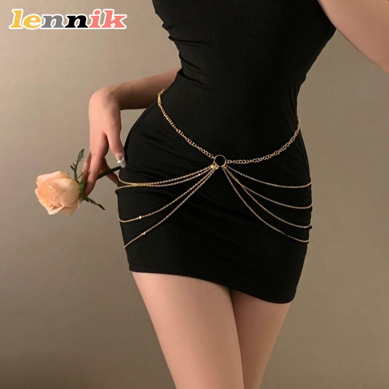 Body Jewelry By The Chain Gang - LENNIK Tassel Metal Multi-Layer Waist Chain,