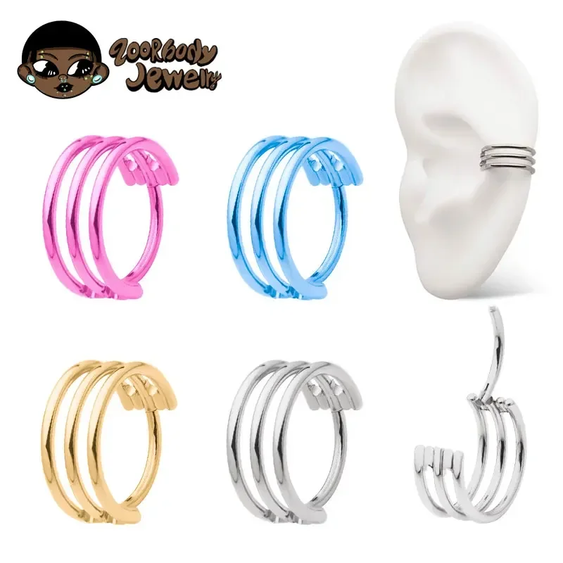 Body Piercing Quality Jewelry - G23 Titanium Three Layer Hollow Hinged