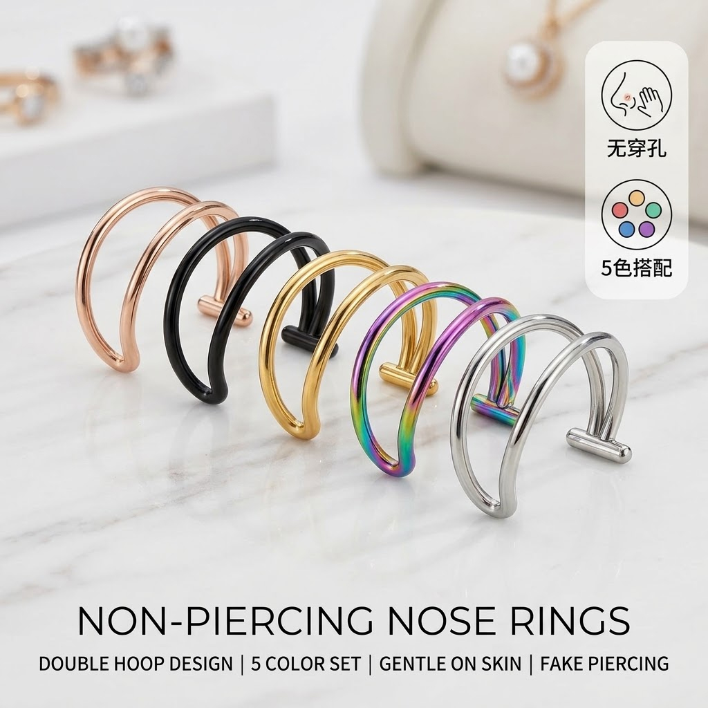 2PCS 20G Fake Nose Ring Set, N - đánh giá và giá Body Jewelry Labret