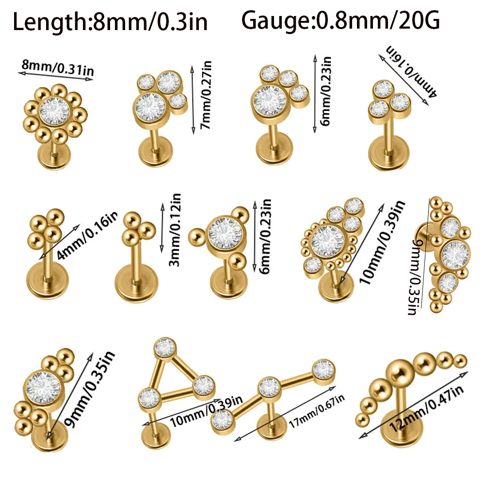 1PC Stainless Steel Gold Plate - đánh giá và giá Body Jewelry Threadless
