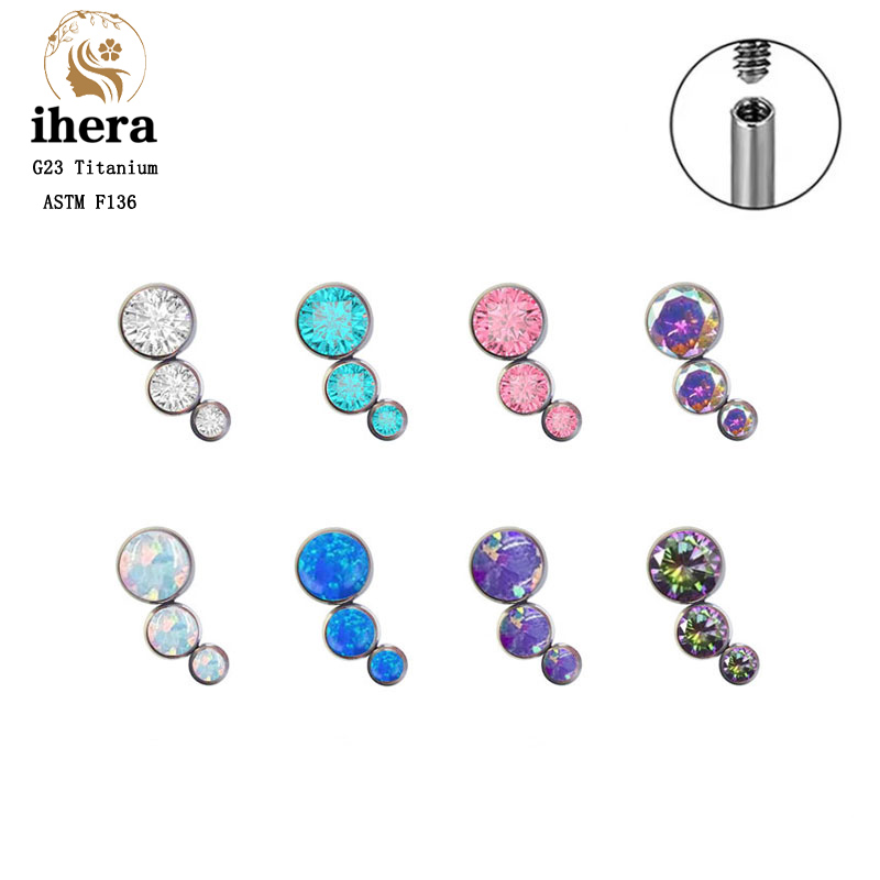 G23 Titan Tròn Đính Đá Zircon  - đánh giá và giá Body Jewelry Labret