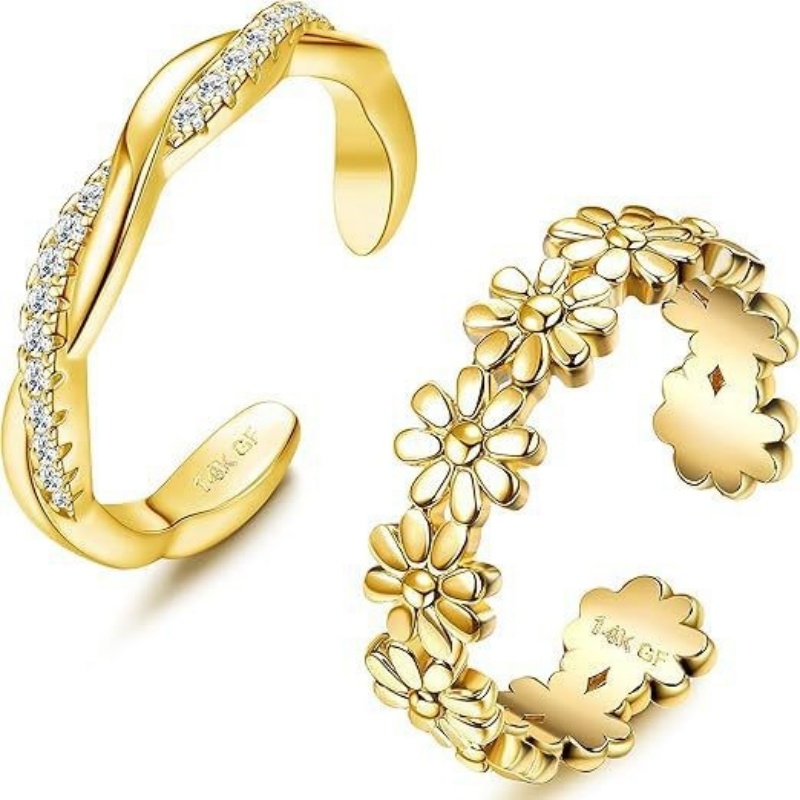 14K Gold-Plated Adjustable Zir - đánh giá và giá Body Jewelry Rings