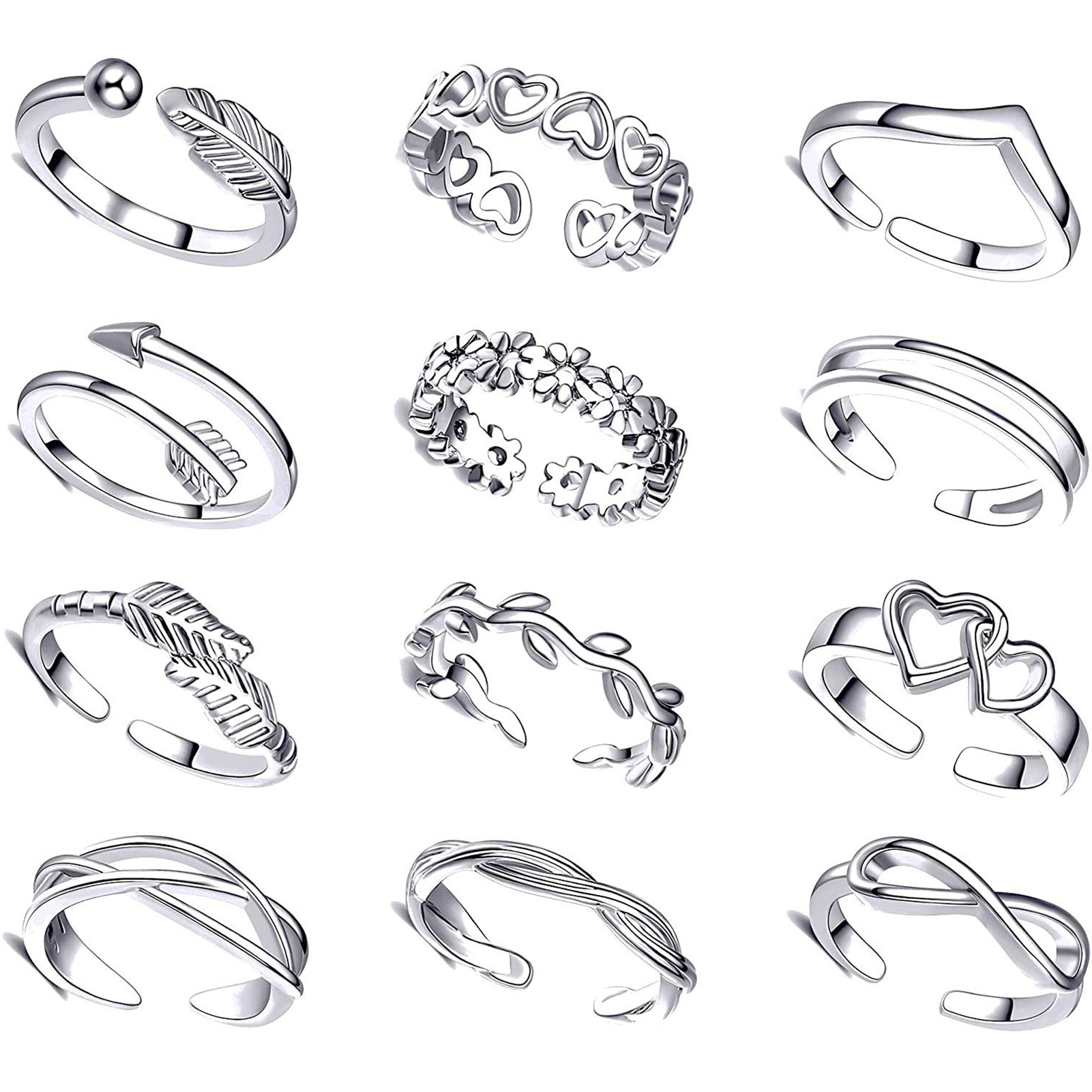 10/12Pcs Toe Rings for Women O - đánh giá và giá Body Jewelry Rings
