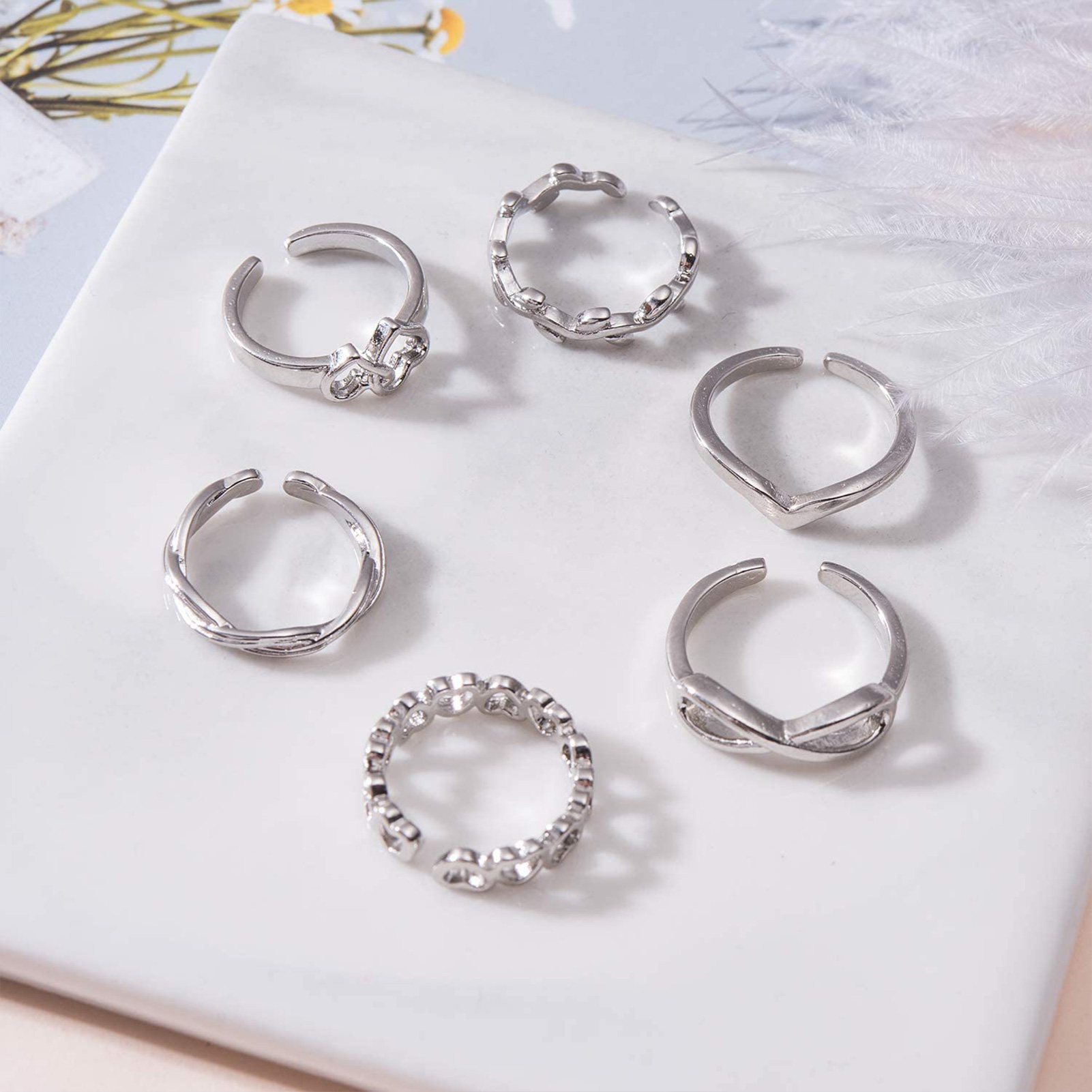 10/12Pcs Toe Rings for Women O - đánh giá và giá Body Jewelry Rings