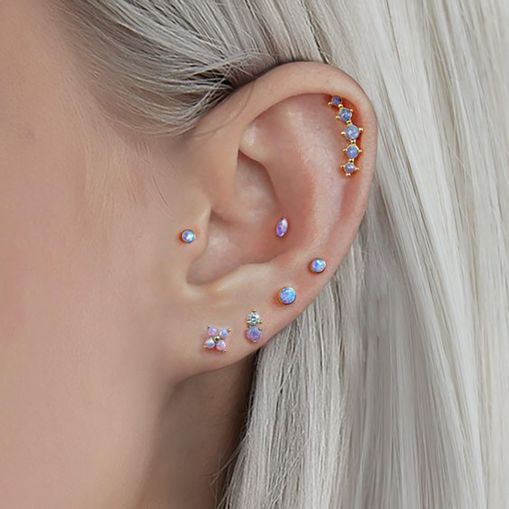 1PC Stainless Steel Opal Flowe - đánh giá và giá Body Jewelry Labret