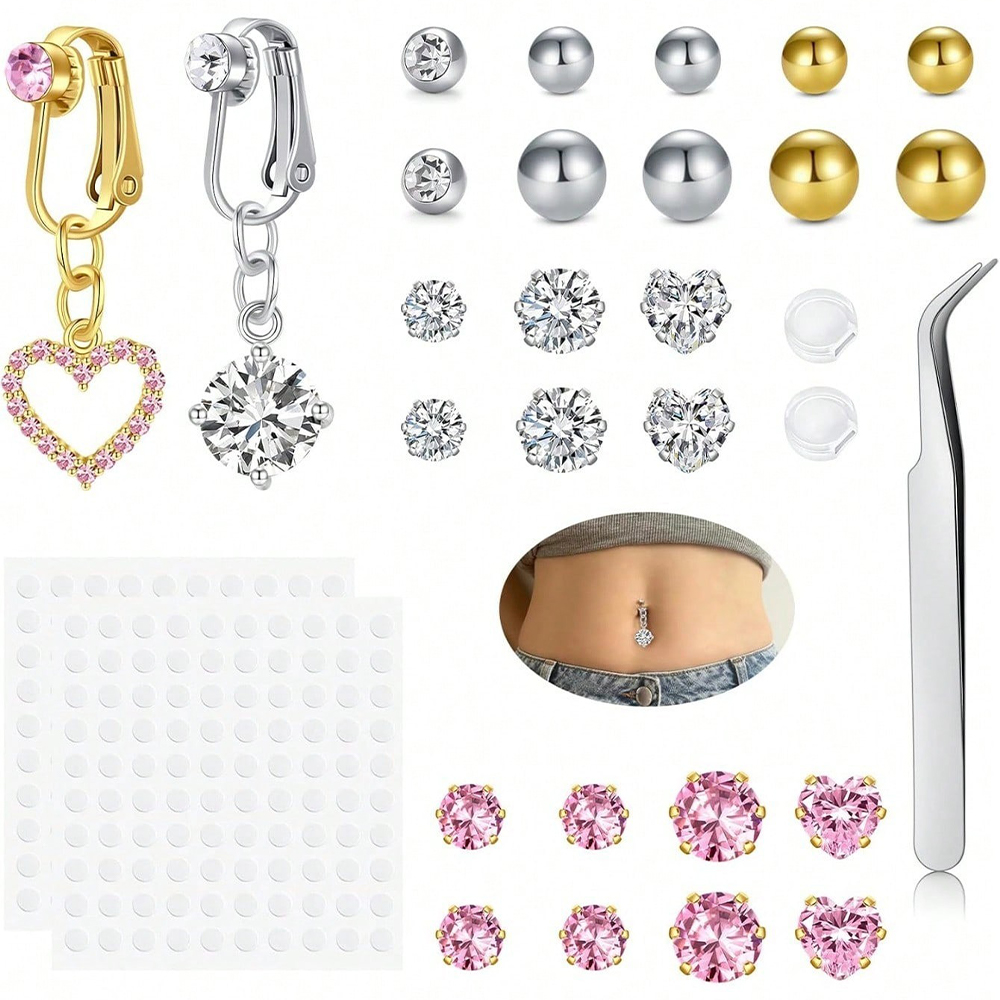 Gold Fake Belly Piercing Cubic - đánh giá và giá Body Jewelry Rings