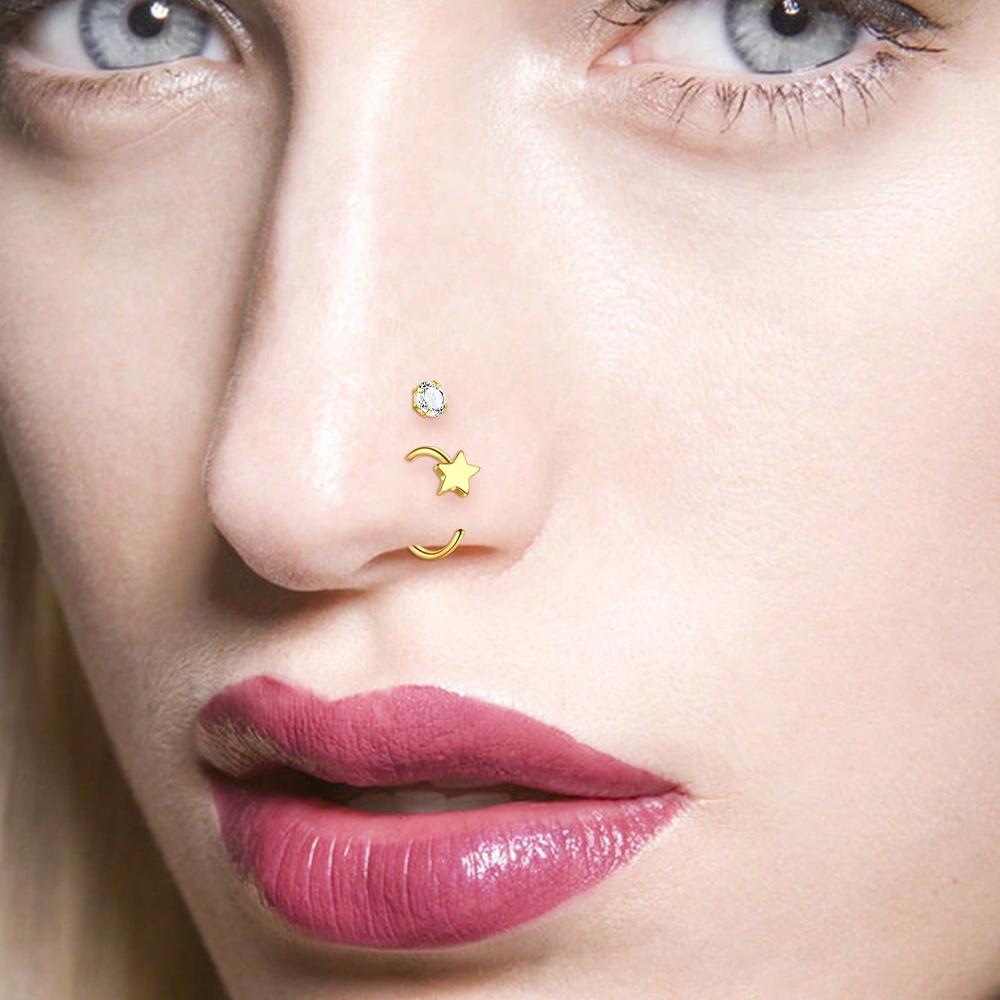 5Pcs Nose Ring Hoops Threadles - đánh giá và giá Body Jewelry Threadless