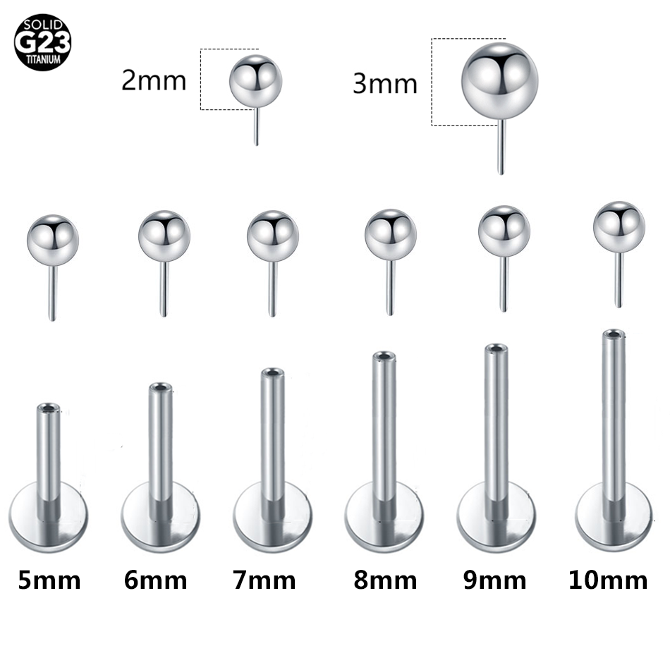 1/10pcs Titanium Push-in Balls - đánh giá và giá Body Jewelry Threadless