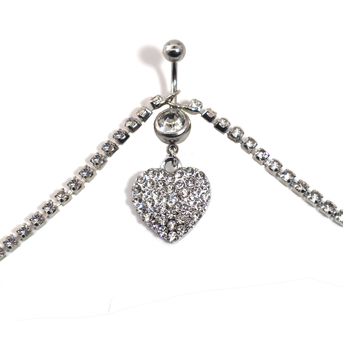 Cross Heart Rhinestone Belly B - đánh giá và giá Body Jewelry Rings