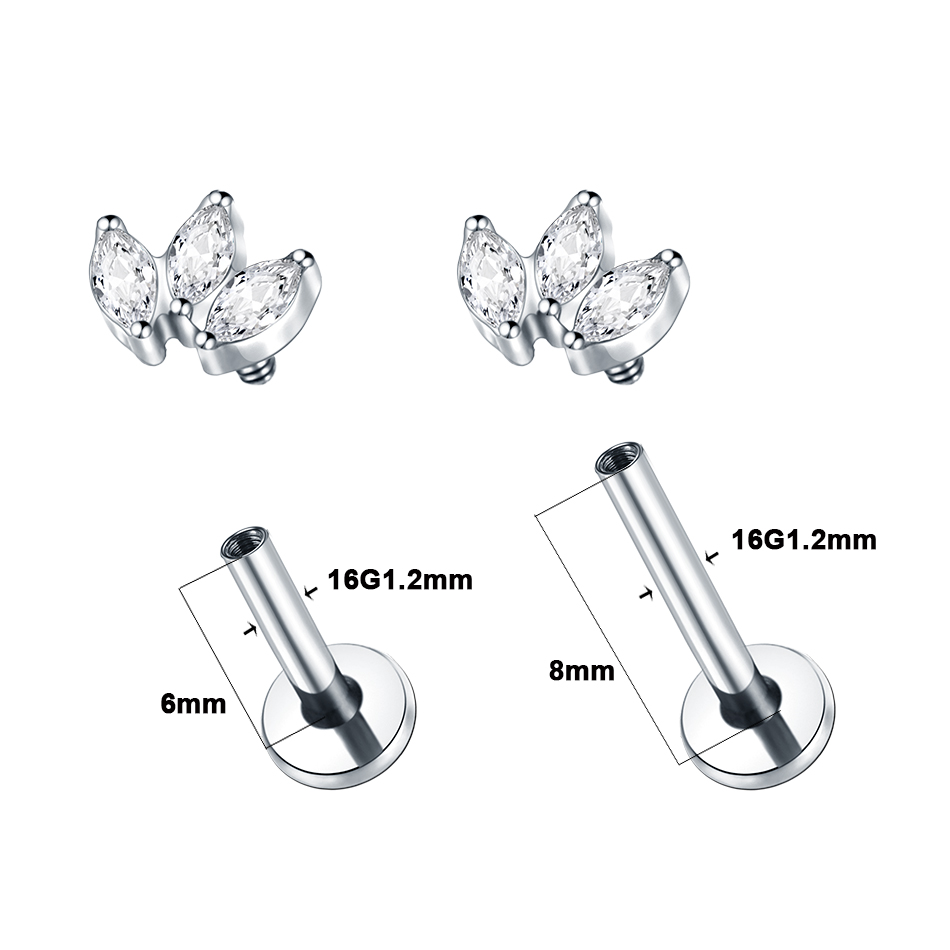 1pc Labret Piercing Titanium L - đánh giá và giá Body Jewelry Labret