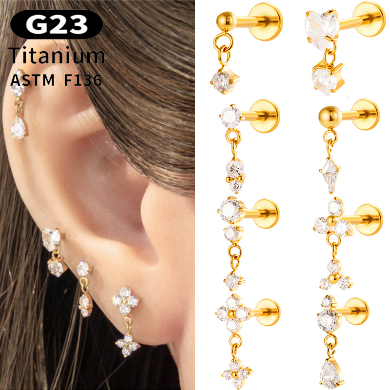 1PC G23 Titanium 16G Labret St - đánh giá và giá Body Jewelry Threadless