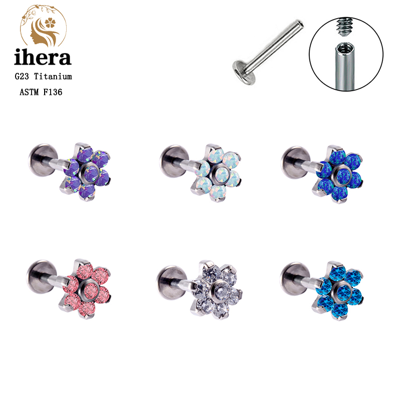 G23 Titan Opal Hoa Xuyên Bông  - đánh giá và giá Body Jewelry Labret