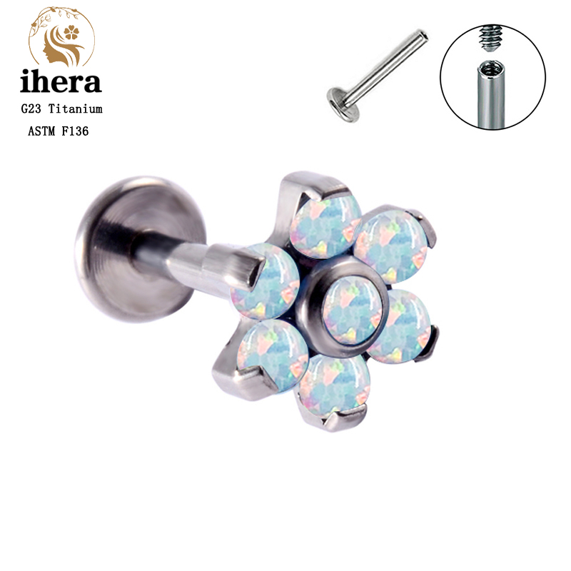 G23 Titan Opal Hoa Xuyên Bông  - đánh giá và giá Body Jewelry Labret