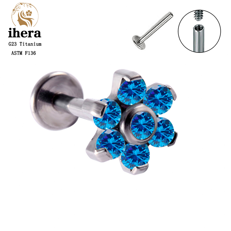 G23 Titan Opal Hoa Xuyên Bông  - đánh giá và giá Body Jewelry Labret