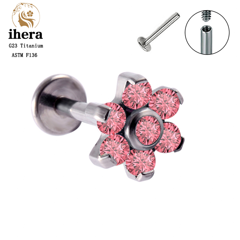 G23 Titan Opal Hoa Xuyên Bông  - đánh giá và giá Body Jewelry Labret