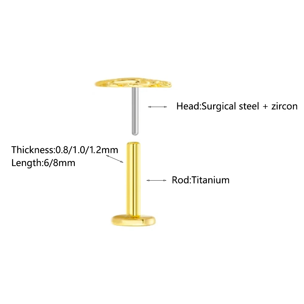 ASTM F136 G23 Titanium Heart-s - đánh giá và giá Body Jewelry Labret