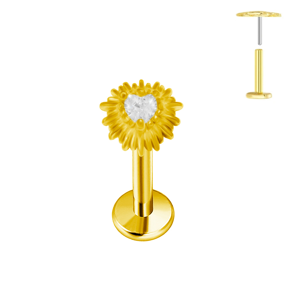 ASTM F136 G23 Titanium Heart-s - đánh giá và giá Body Jewelry Labret